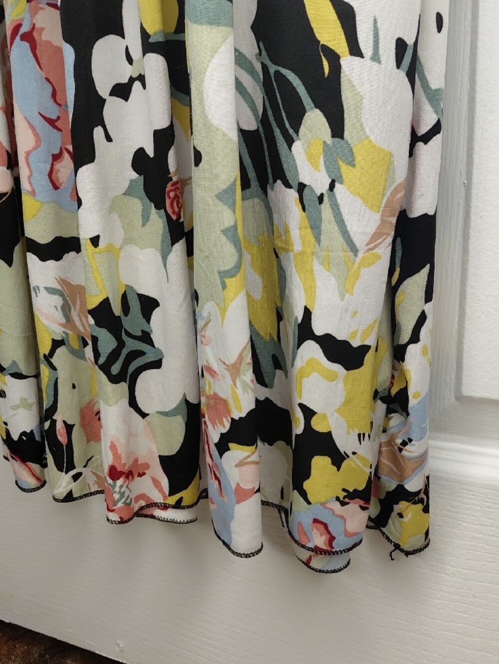 Floral Surplice Maxi Dress in Black and Pink by Unknown Brand - Picture 6 of 9